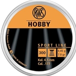 HOBBY .177 CALIBER 7 GRAINS TARGET AMMO 2317400 RWS Hobby .177 Caliber 7 Grains Target Ammo - QTY: 300