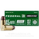 Federal Ammunition AMERICAN EAGLE 45 AUTO, 137GR LEAD FREE (AE45LF1)