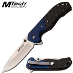 M TECH USA MT-1066BL MTECH USA Manual Folder 4/75" Carbon Fiber Handle - Blue