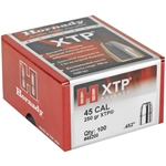 HORNADY 45200 XTP BULLETS 45 CAL Hornady XTP Bullets 45 CAL, 250 Grain, Recommended Velocity 700 to 1500 FPS. .452" Qty: 100