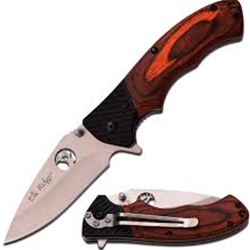 ELK RIDGE (ER-566SPW) FOLDING KNIFE, 4.5" CLOSED, G10 BOLSTER