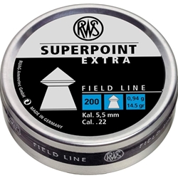 AIRGUN .22 CALIBER, 200 SUPERPOINT PELLETS RWS Airgun .22 Caliber,  200 RWS Superpoint Extra Field Line Pellets