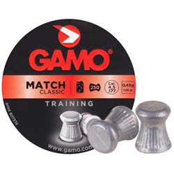 GAMO MATCH .177 CAL, 7.56 GR WADCUTTER AIRGUN PELLETS Gamo Match .177 Cal, 7.56 Grains Wadcutter Airgun Pellets, 250ct, Silver