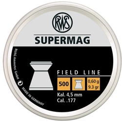 SUPERMAG FIELD LINE AIRGUN AMMO.117 CAL RWS SuperMag Field Line AirGun Ammo.117 Cal, 0.60g 9.3gr QTY: 500