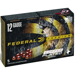 Federal Ammunition P158000 COPPER PLATED Federal Premium Copper Plated 12GA x 2" 1225 FPS 10 Pellets 000BUCK