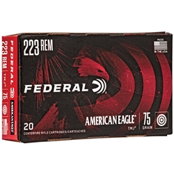 Federal Ammunition AE223T75 Federal American Eagle 223 Rem 75 Grain TMJ