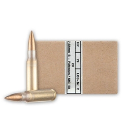 SURPLUS 7.62 S-PATRONEN STG 58 Austrian .308 Surplus Ammunition, FMJ, 20 ct box