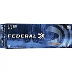 Federal Ammunition (270WSME) 270 WSM, 130GR SP FEDERAL (270WSME) 270 WSM, 130GR JACKETED SOFT POINT, POWER SHOK, 20RDS