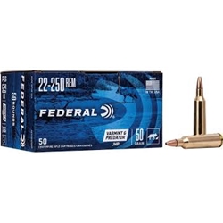 Federal Ammunition (AE2225050VP) JHP VARMINT/PRED. 22-250 REM, 50GR