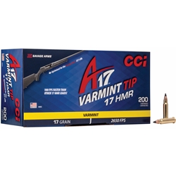 A17 VARINT TIP, 17HMR , 17GR (949CC) CCI A17 Varmint Tip 17HMR, 17gr., 200rds