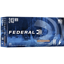 Federal Ammunition 243AS Federal 243 Win 80 Gr Power Shok JSP