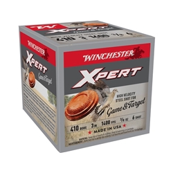 WINCHESTER 410GA X 3", #6 SHOT, XPERT STEEL SHOT (WE413GT6) Winchester Xpert High Velocity Steel Shot, 410ga X 3", #6, 3/8oz, 1400fps, 25rds