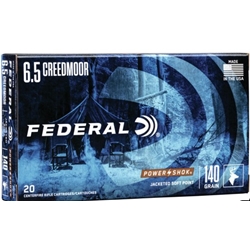 Federal Ammunition POWER SHOK 6.5 CREEDMOOR, 140GR SP (65CRDB)
