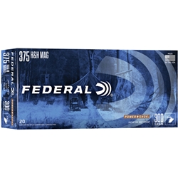 Federal Ammunition POWER-SHOK 375 H&H MAG, 300GR JSP (375B) Federal Power-Shok 375 H&H Mag, 300gr Jacketed Soft Point, 20rds