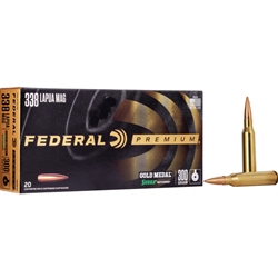 Federal Ammunition GM338LM2 Federal Gold Medal Sierra Matchking 338 Lapua Mag 300 Grain