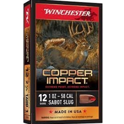 WINCHESTER COPPER IMPACT SABOT SLUG 12GA X 2 3/4",1OZ(X12CLF)