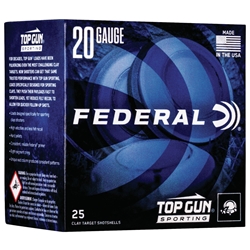 Federal Ammunition TGS2248 Federal Top Gun 20GA x 2 3/4" 7.8 oz 8 Shot Target Lead Individual 25rds