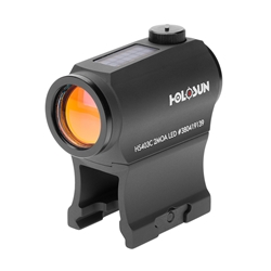 HOLOSUN  HS403C RED DOT SIGHT
2 MOA Dot Reticle
Up to 50,000 Hours Battery Life (Setting 6)
Solar 
12 Brightness Setting: 10 DL & 2 NV Compatible
Convenient Tray Battery Compartment
Parallax-free & Unlimited Eye Relief