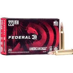 Federal Ammunition AMERICAN EAGLE 223REM, 55GR FMJ (FED-AE223) FEDERAL AMERICAN EAGLE 223REM, 55GR FMJ , 20RDS (FED-AE223)