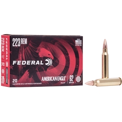 Federal Ammunition AE223N Federal American Eagle 223 Rem FMJ BT 62 Grain